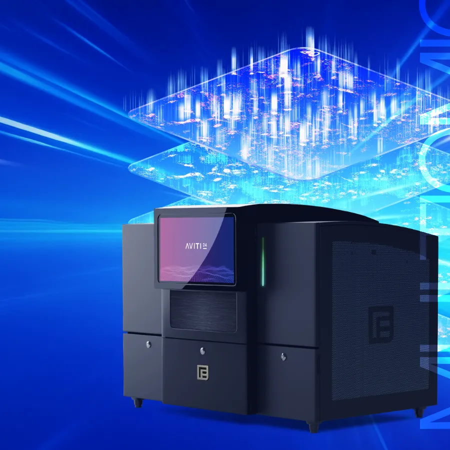 Element Biosciences AVITI24™ with layers of tissue data above it