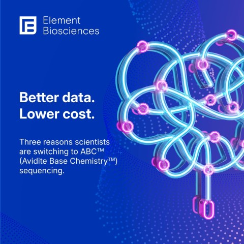 Element Biosciences banner: Better data. Lower cost. Three reasons scientists are switching to ABC™ (Avidite Base Chemistry™) sequencing.