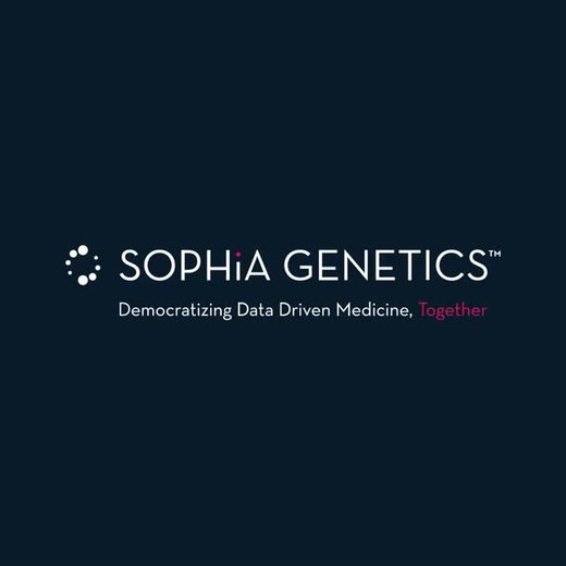 The SOPHiA GENETICS logo and tagline on a dark background.