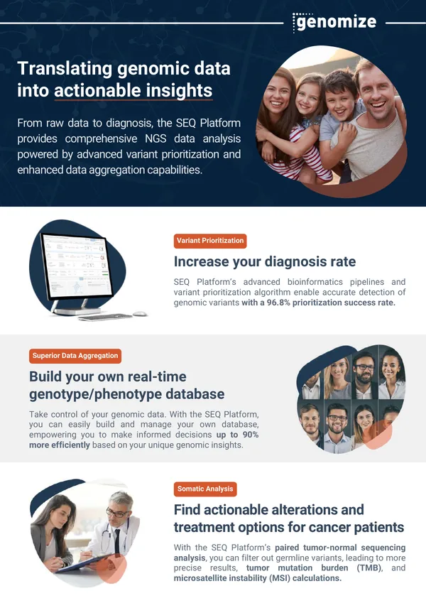 First page of Genomize SEQ Platform